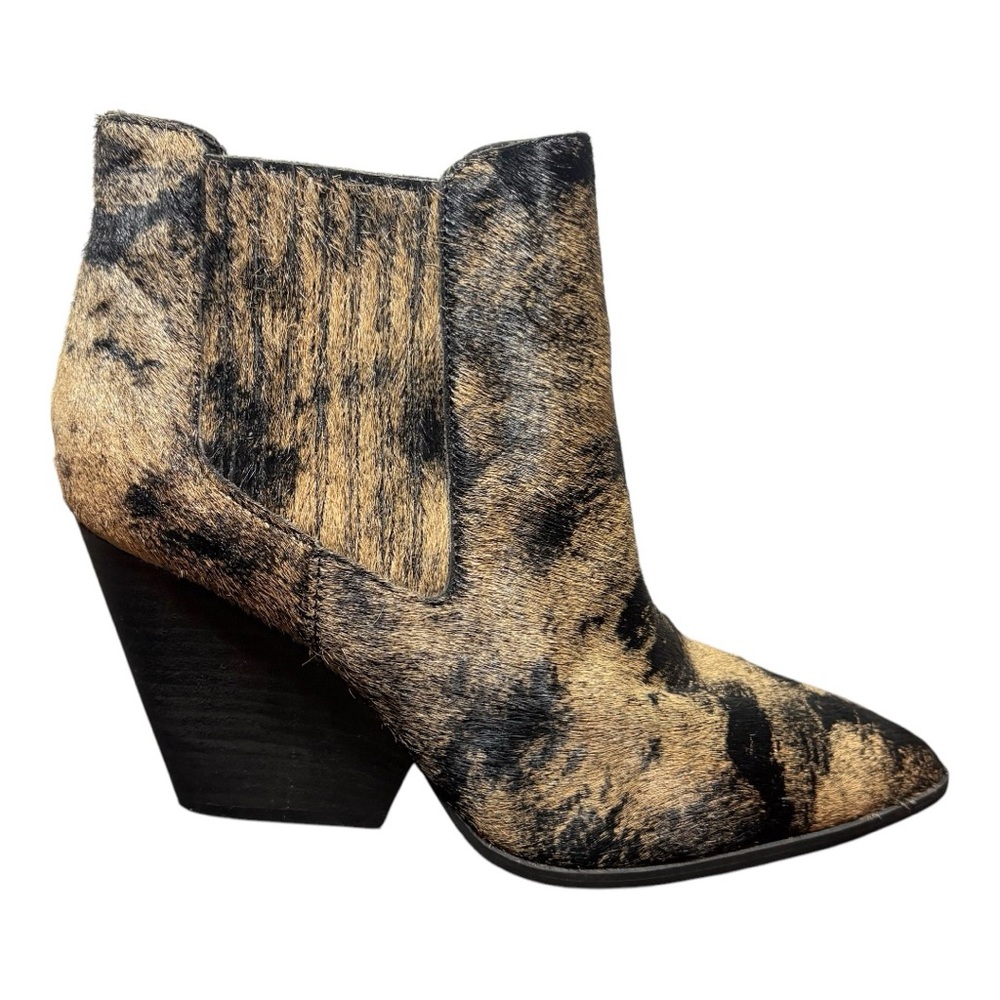 Adam Tucker Black and Tan Ankle Booties